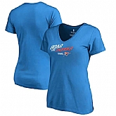 Women Oklahoma City Thunder Fanatics Branded 2018 NBA Playoffs Slogan V Neck T-Shirt Blue